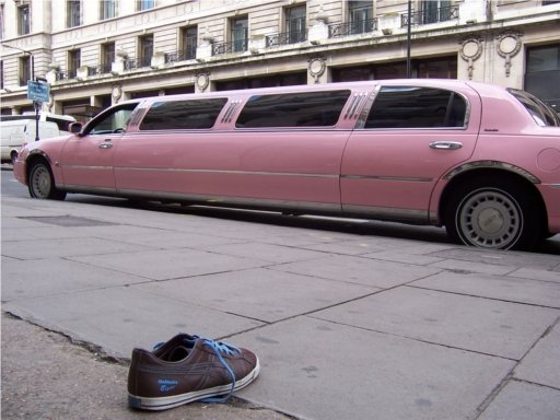 Picture -> My shoe waiting for its pink limo