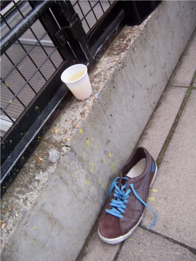 Picture -> My shoe drinking an 'apéritif Ricard' for free